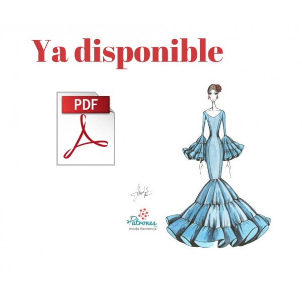 Patrón de vestido flamenco canastero de mujer.