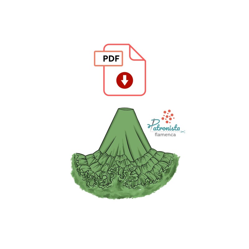 Enagua doble clavel PDF,   Talla 34